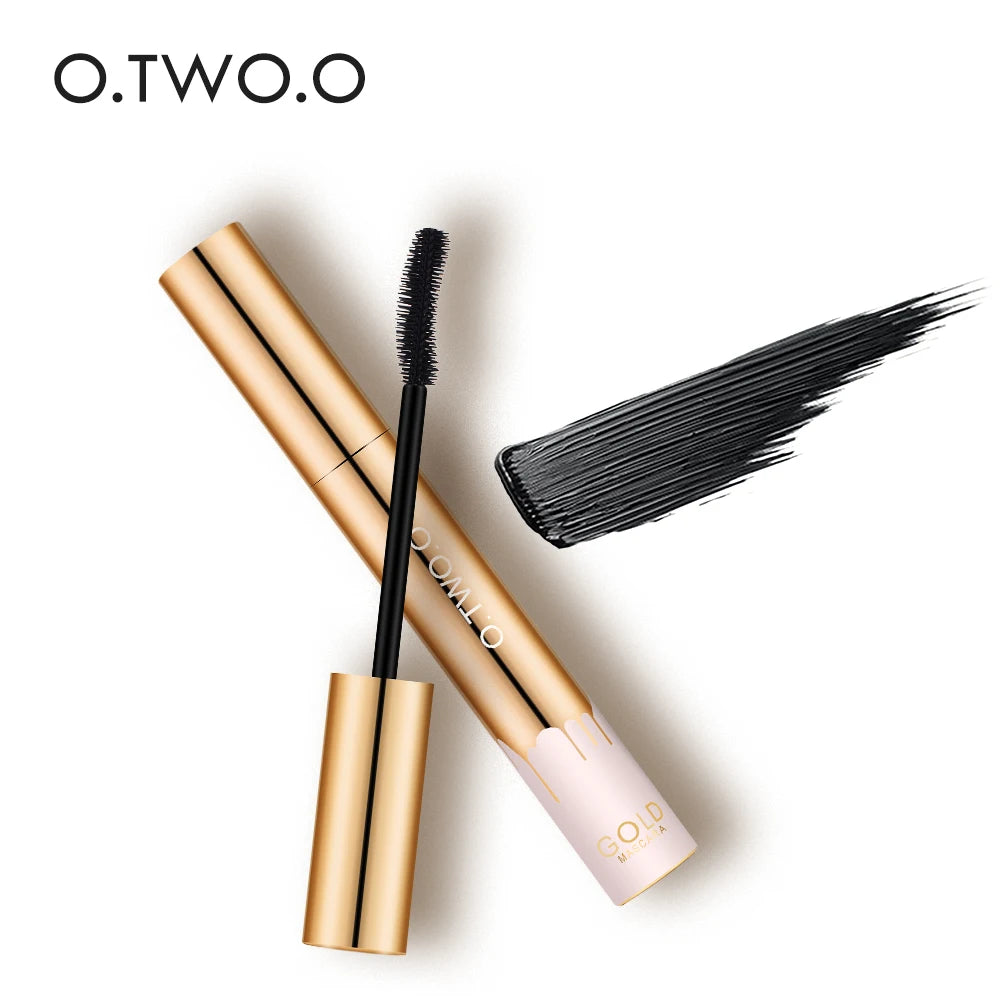 O.TWO.O 3D Lengthening Mascara Gold Tube - Curling Extension Effect, Long-Wearing