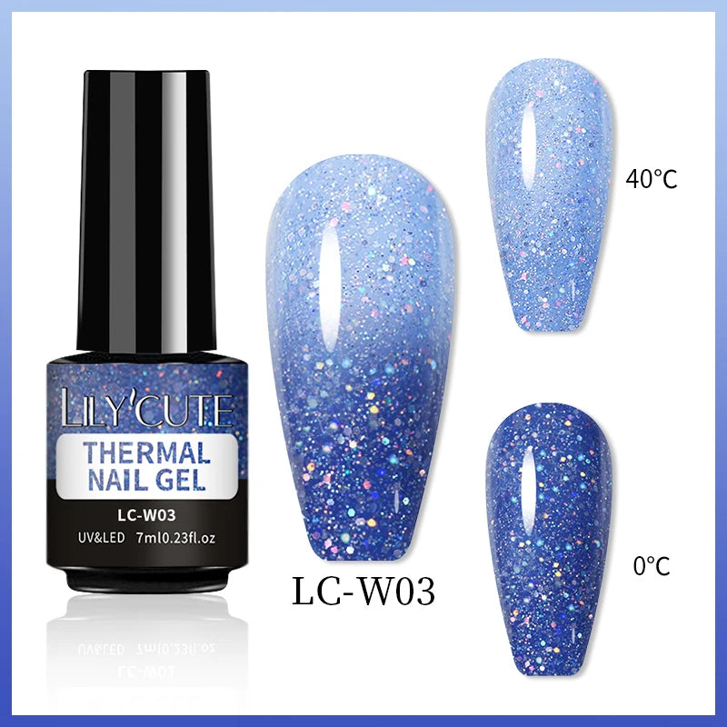 LILYCUTE 7ml Thermal Temperature-Changing Gel Nail Polish - Semi-Permanent UV Gel Art