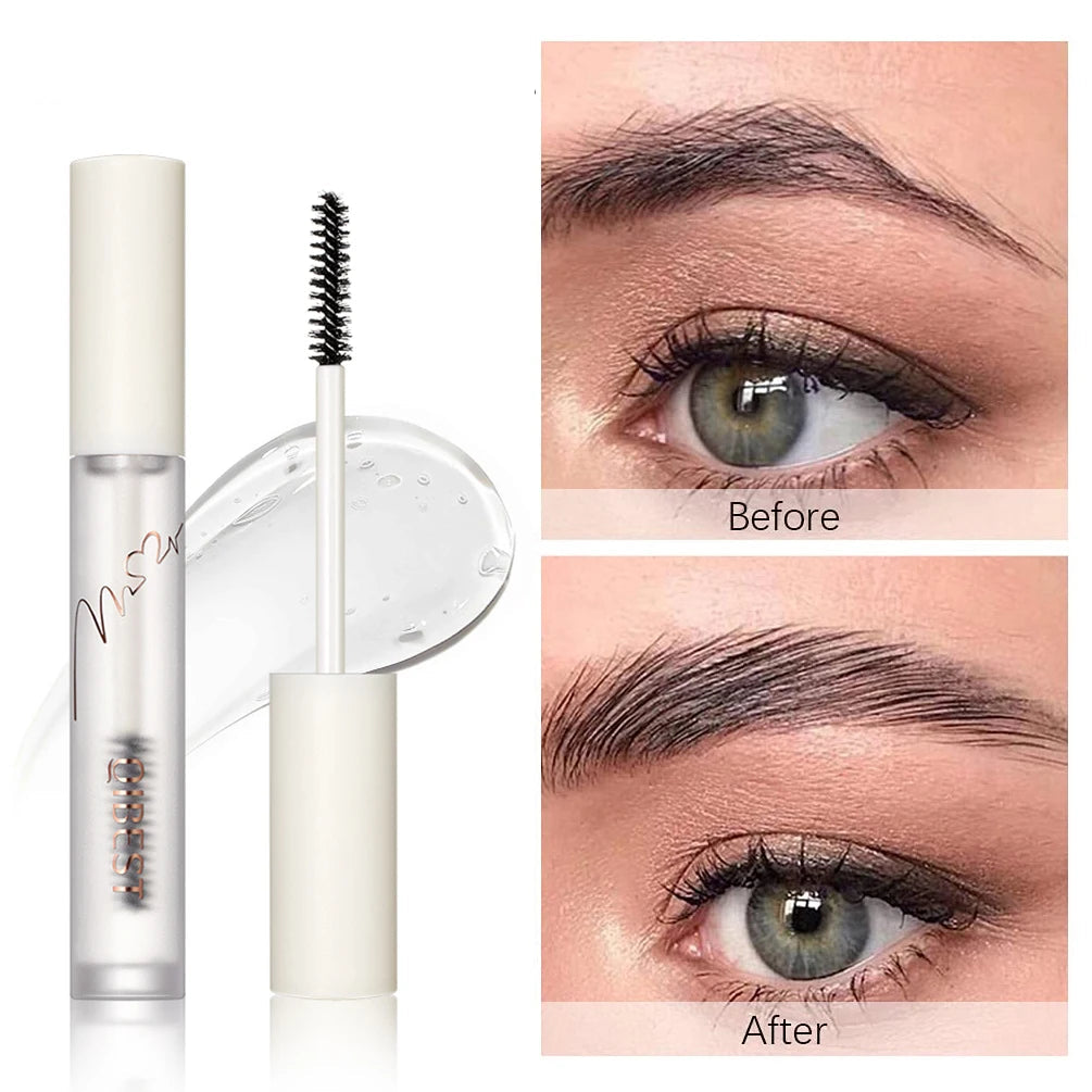 QIBEST Transparent Eyebrow Gel Wax - 3D Brush Brow Styling Soap, Long-Lasting
