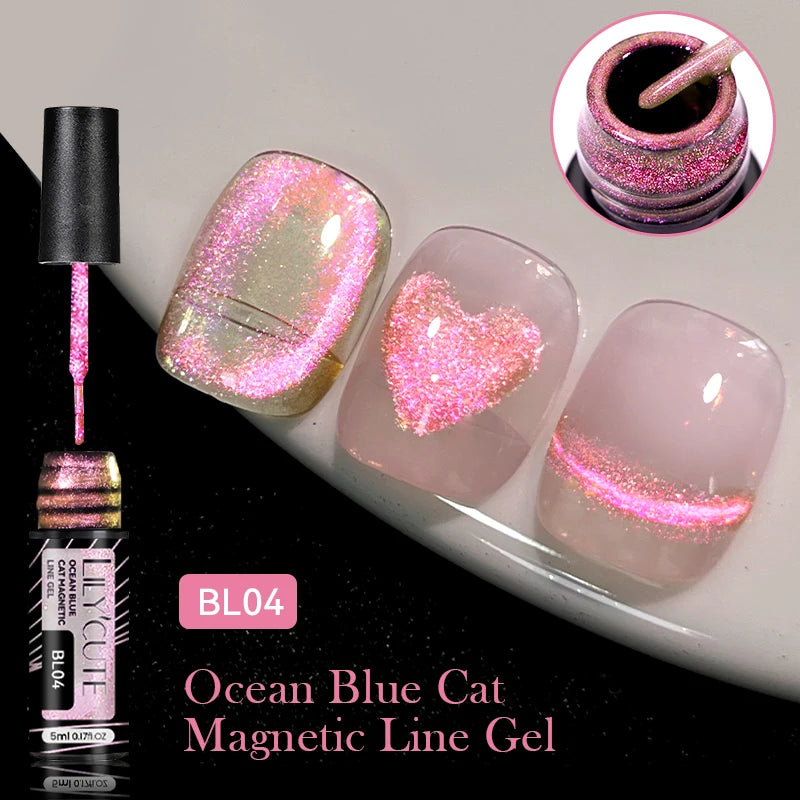 LILYCUTE 9D Cat Eye Magnetic Gel Polish 7ml - Iridescent UV/LED Soak-Off Nail Art