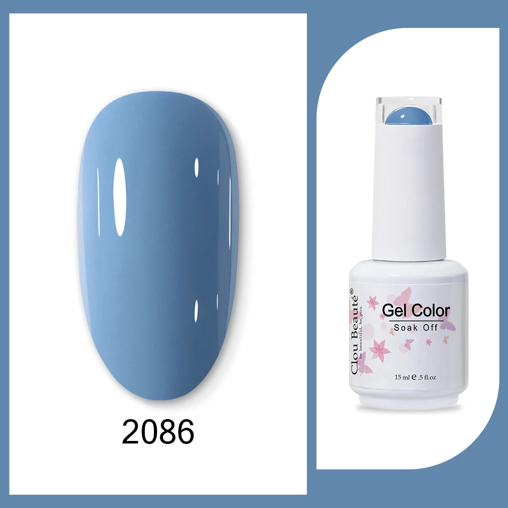 Clou Beaute 15ml HEMA & TPO Free Gel Polish - Army Green Organic Semi-Permanent Nail Art