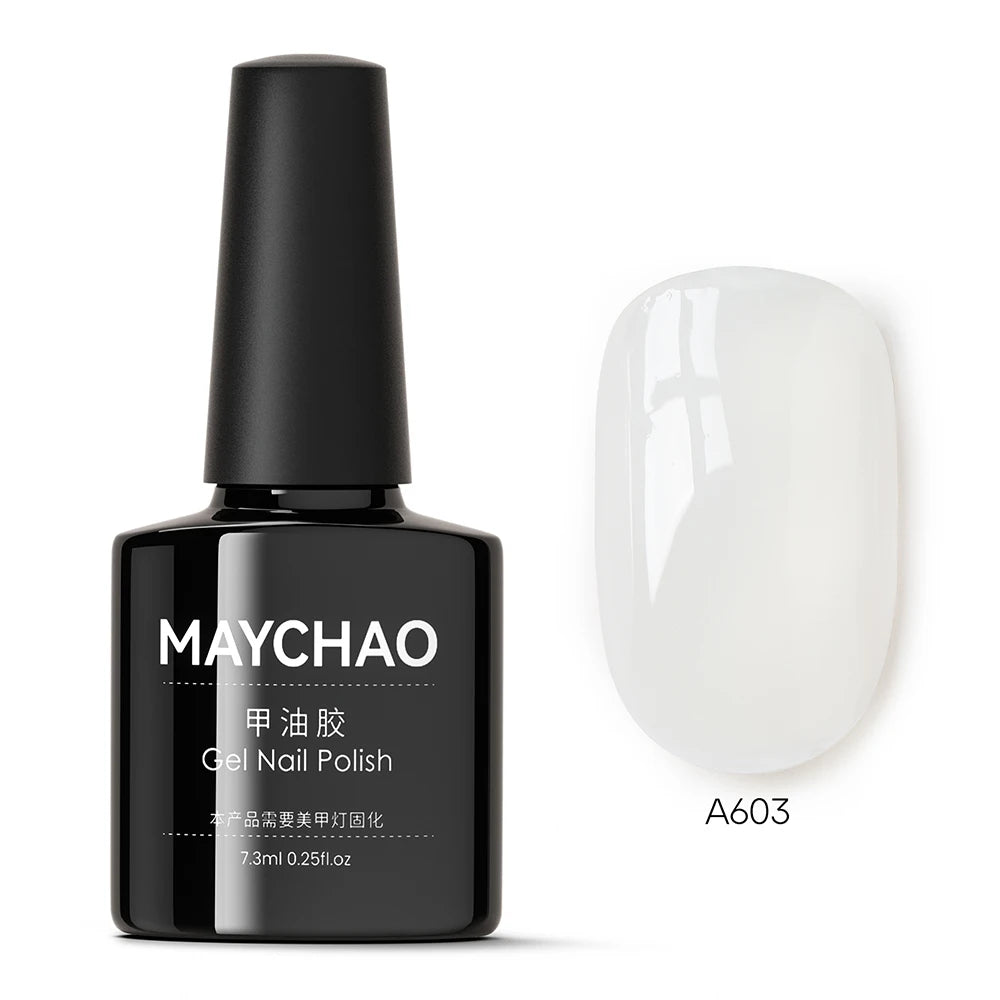 MAYCHAO 7.3ml Transparent Jelly Nude Gel Nail Polish - CPNP Certified UV/LED Soak-Off