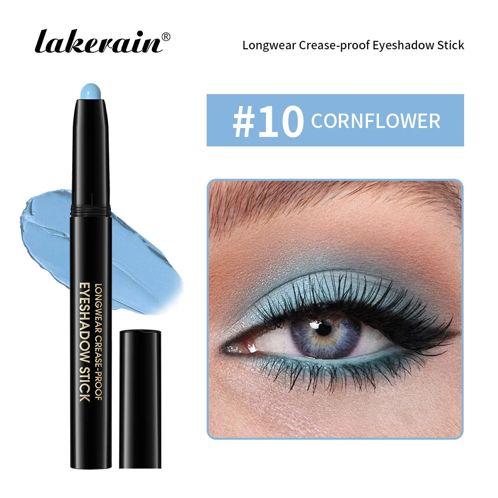 Lakerain 10-Color Matte Gradient Cream Eyeshadow Stick Set - Waterproof