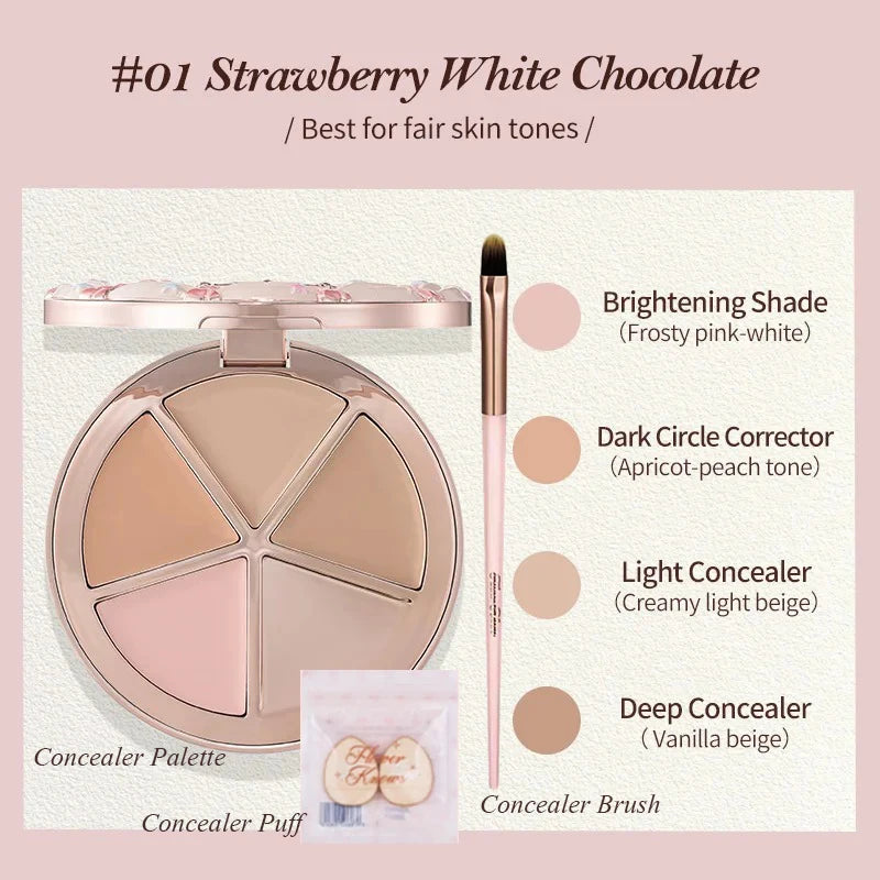 Flower Knows Sweetie Bear 4-Color Concealer Palette - Brightening Full Coverage