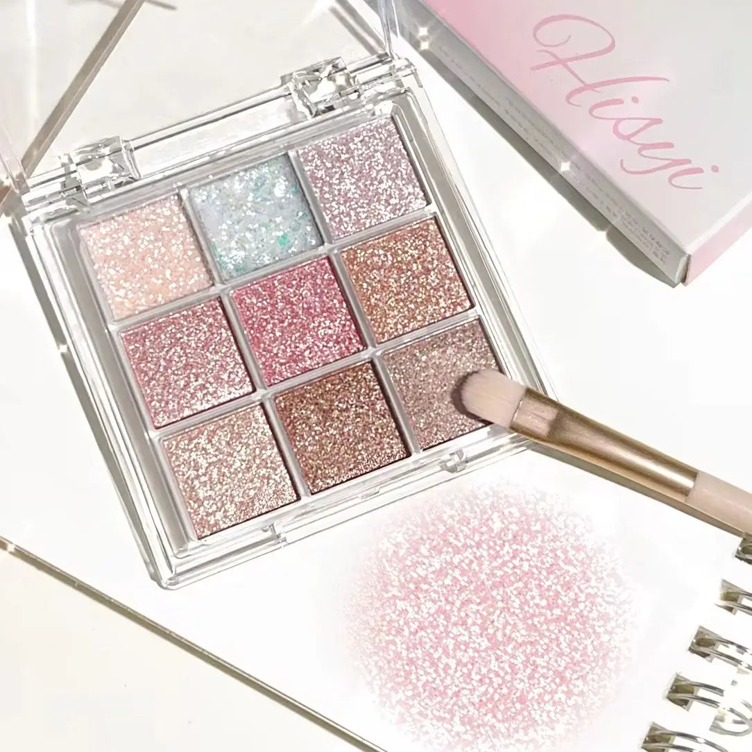 Pearlescent Glitter Highlighter Eyeshadow Palette - Dazzling Sweat & Water Resistant