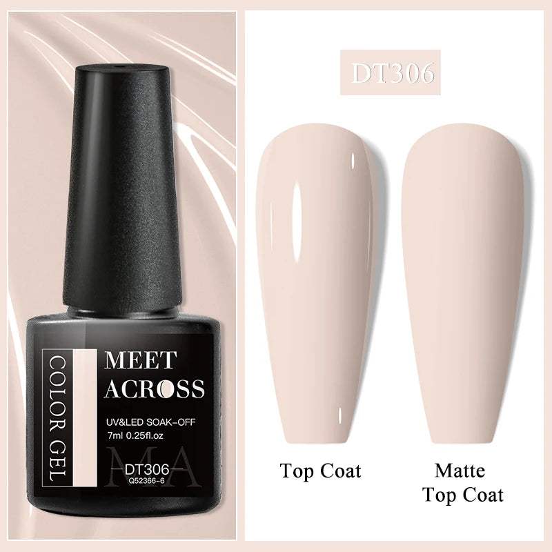 MEET ACROSS 7ml Wine Red Gel Polish - Long-Lasting French Style Nail Art Varnish