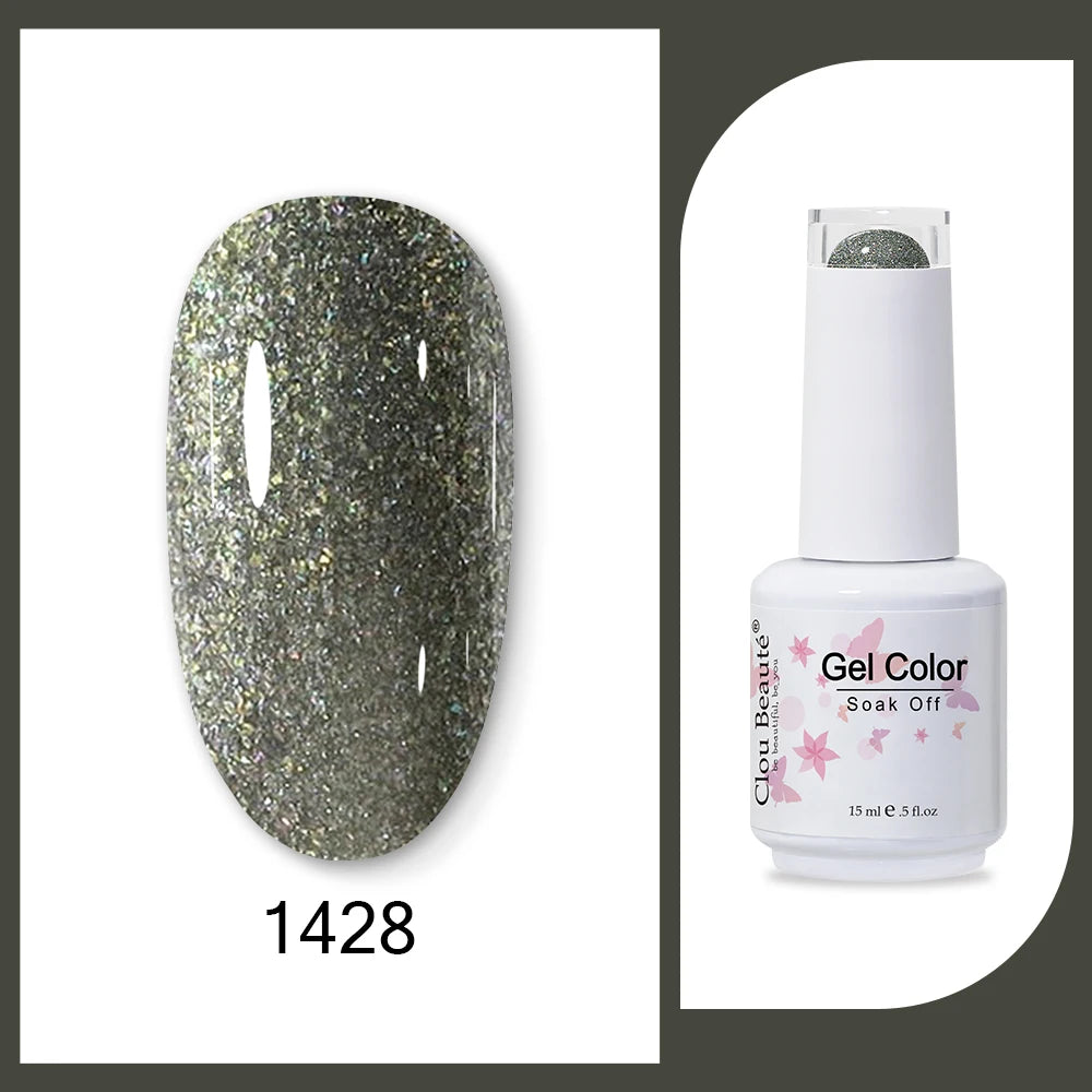 Clou Beaute 15ml HEMA & TPO Free Gel Polish - Army Green Organic Semi-Permanent Nail Art