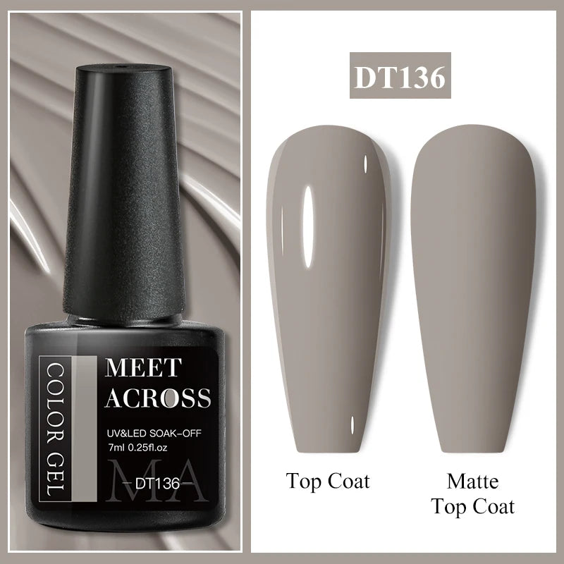 MEET ACROSS 7ml Wine Red Gel Polish - Long-Lasting French Style Nail Art Varnish