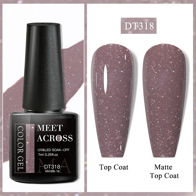 MEET ACROSS 7ml Wine Red Gel Polish - Long-Lasting French Style Nail Art Varnish