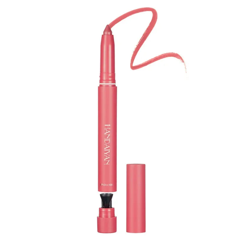 12-Color Pink Velvet Matte Lip Liner Pencil Set - Waterproof Plumping Crayon