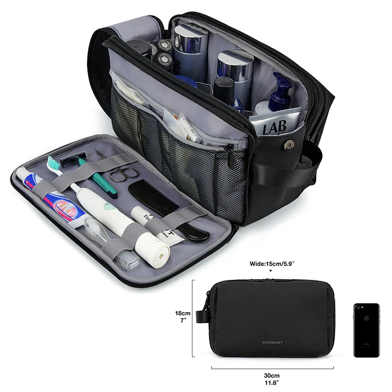 BAGSMART Waterproof Travel Dopp Kit - Lightweight Toiletries & Cosmetic Bag for Men & Women