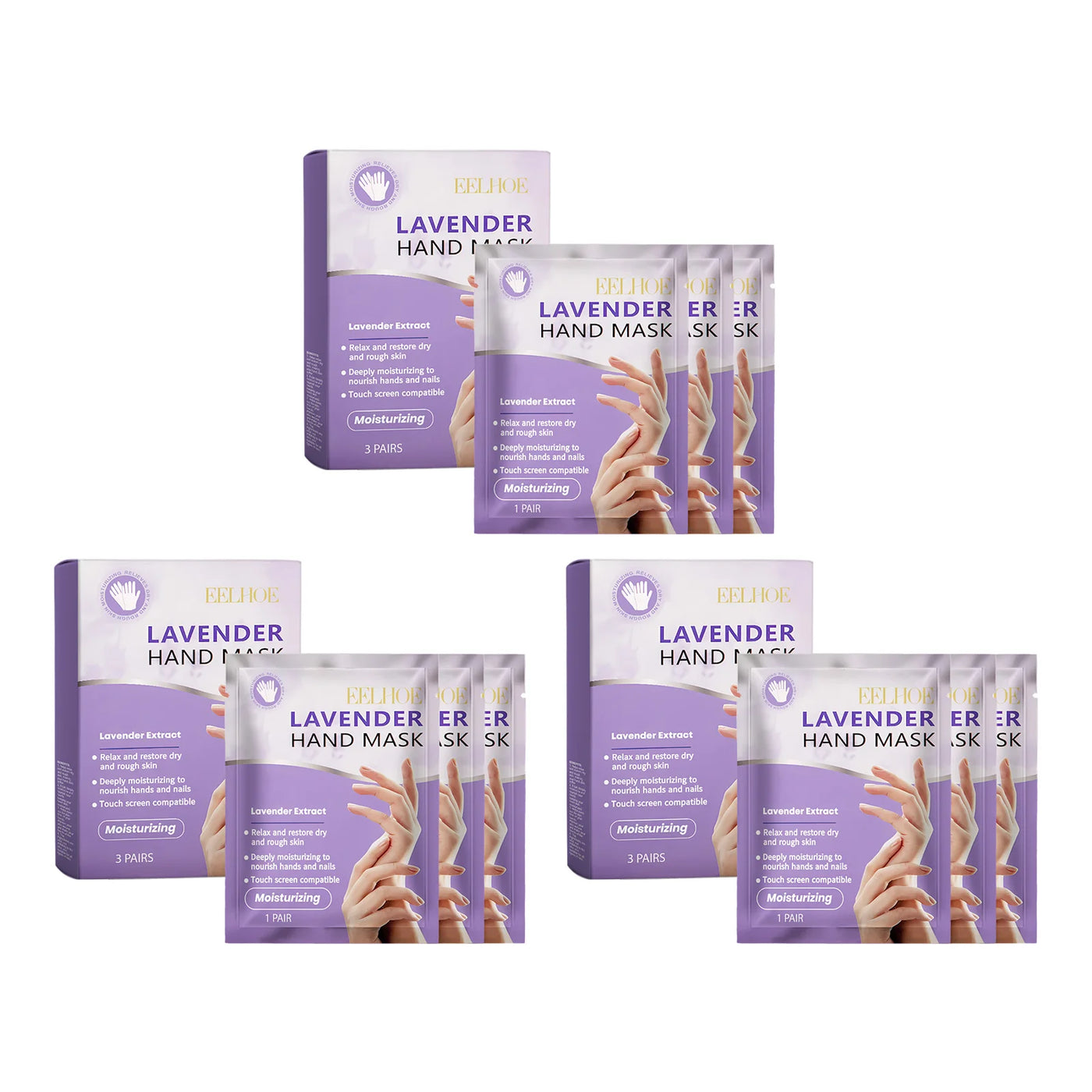 Eelhoe Lavender Hand Mask - Exfoliating, Brightening & Deep Nourishment for Smooth Hands