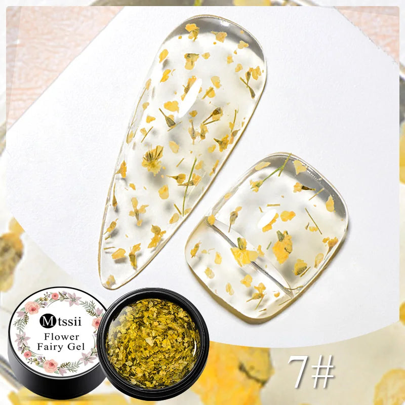 Mtssii Dried Flower Fairy Gel Nail Polish - Natural Botanical Semi-Permanent UV Art
