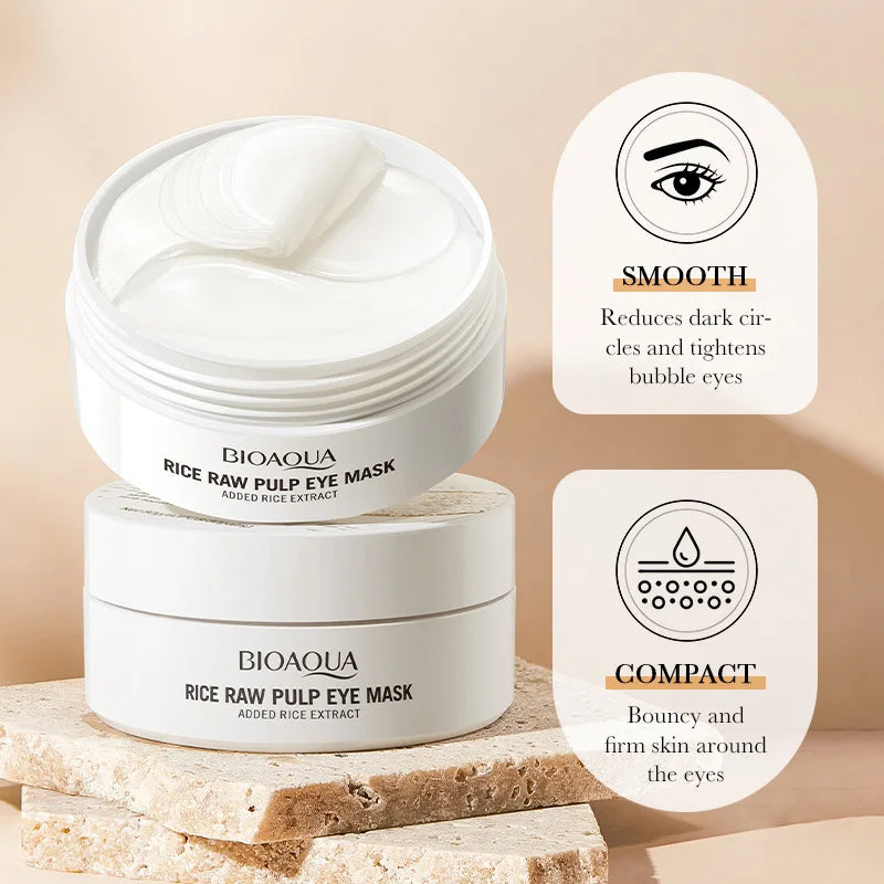 SADOER White Rice Collagen Eye Mask 60pcs - Firming, Moisturizing & Dark Circle Removal