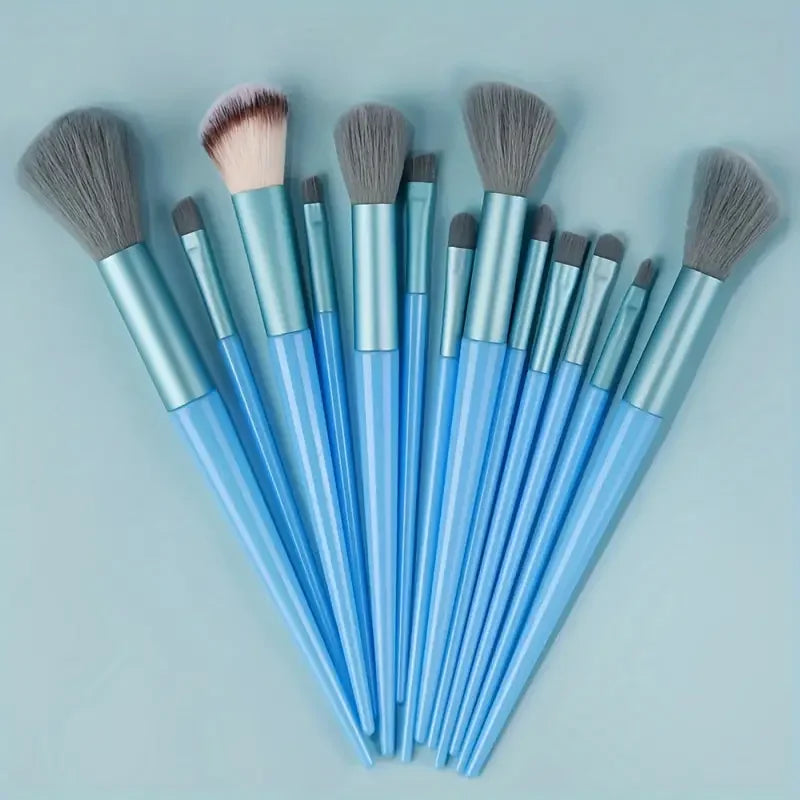 ZSRUNHUI 13-Piece Makeup Brush Set - Soft Fluffy Face & Eye Brushes for Foundation, Blush & Highlight