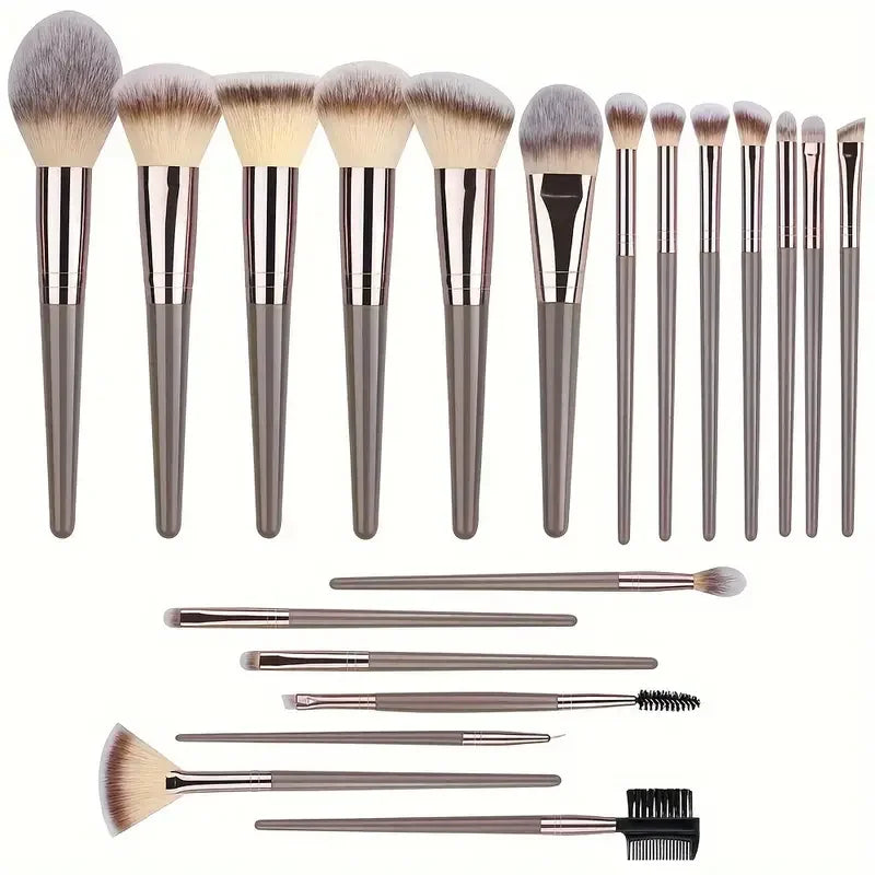 Professional 3-20 Piece Makeup Brush Set - Fluffy Foundation, Eyeshadow & Kabuki