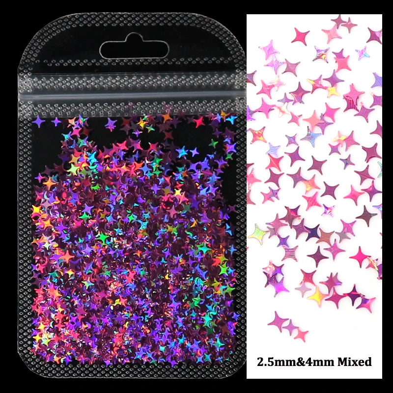 2g Holographic Nail Art Glitter Sequins - Laser Star Butterfly AB Paillette DIY Decorations