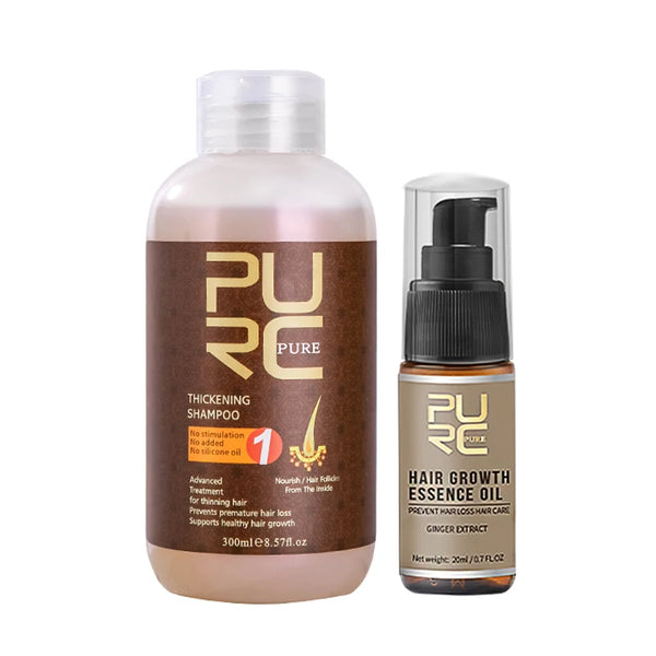 PURC Complete Hair Care Set - Growth Shampoo, Conditioner & Hair Growth Oil
