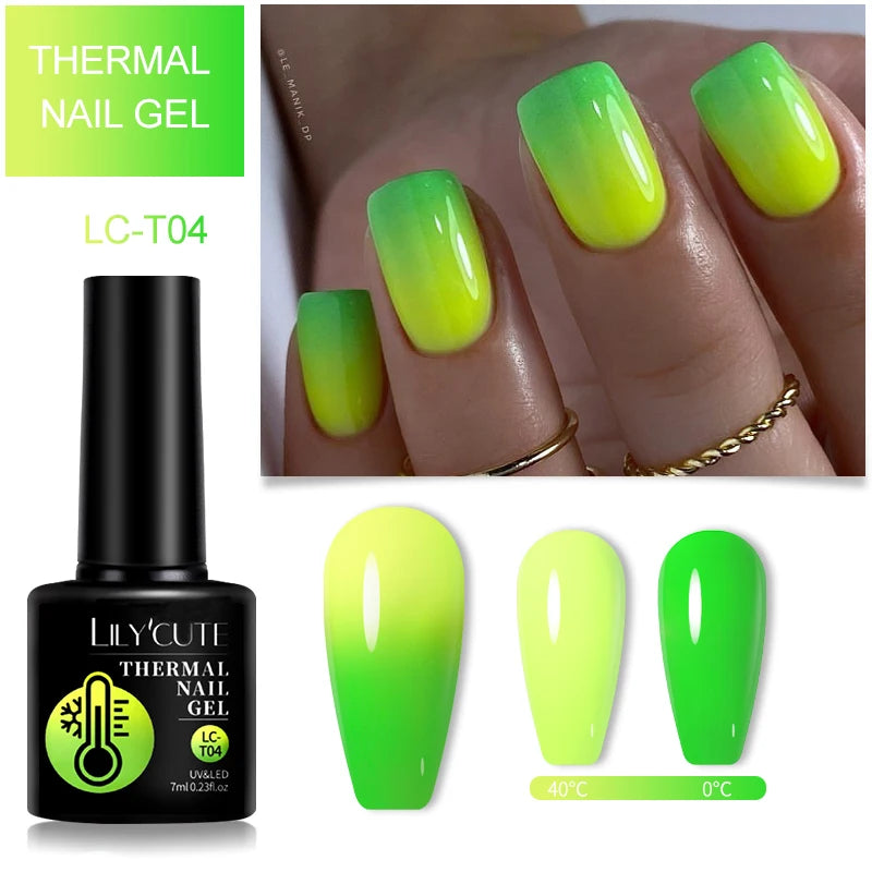 LILYCUTE 7ml Thermal Temperature-Changing Gel Nail Polish - Semi-Permanent UV Gel Art