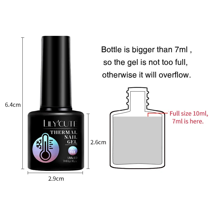 LILYCUTE 7ml Thermal Temperature-Changing Gel Nail Polish - Semi-Permanent UV Gel Art