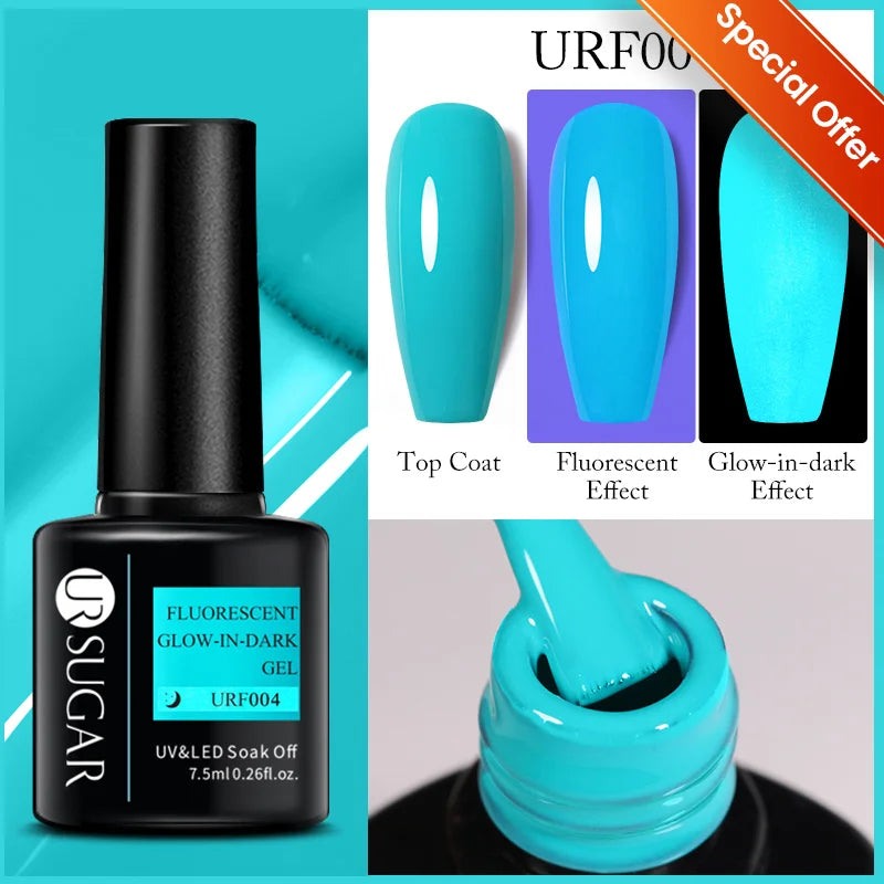 UR SUGAR 7.5ml Reflective Glitter Gel Polish - Pink Sequins UV Soak-Off Semi-Permanent