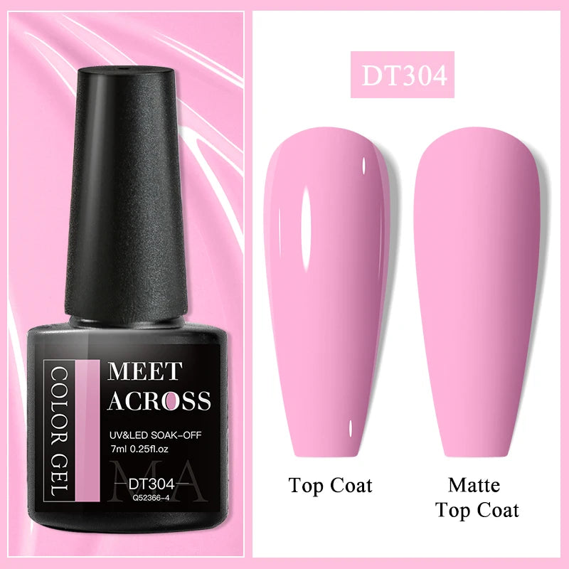 MEET ACROSS 7ml Wine Red Gel Polish - Long-Lasting French Style Nail Art Varnish