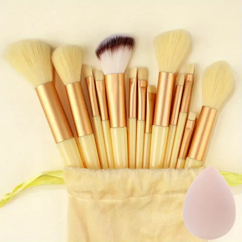 ZSRUNHUI 13-Piece Makeup Brush Set - Soft Fluffy Face & Eye Brushes for Foundation, Blush & Highlight