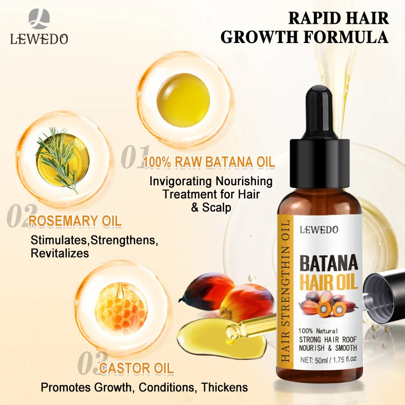 LEWEDO Naturals Pure Batana Oil - Fast Hair Growth, Anti-Hair Loss & Nourishing