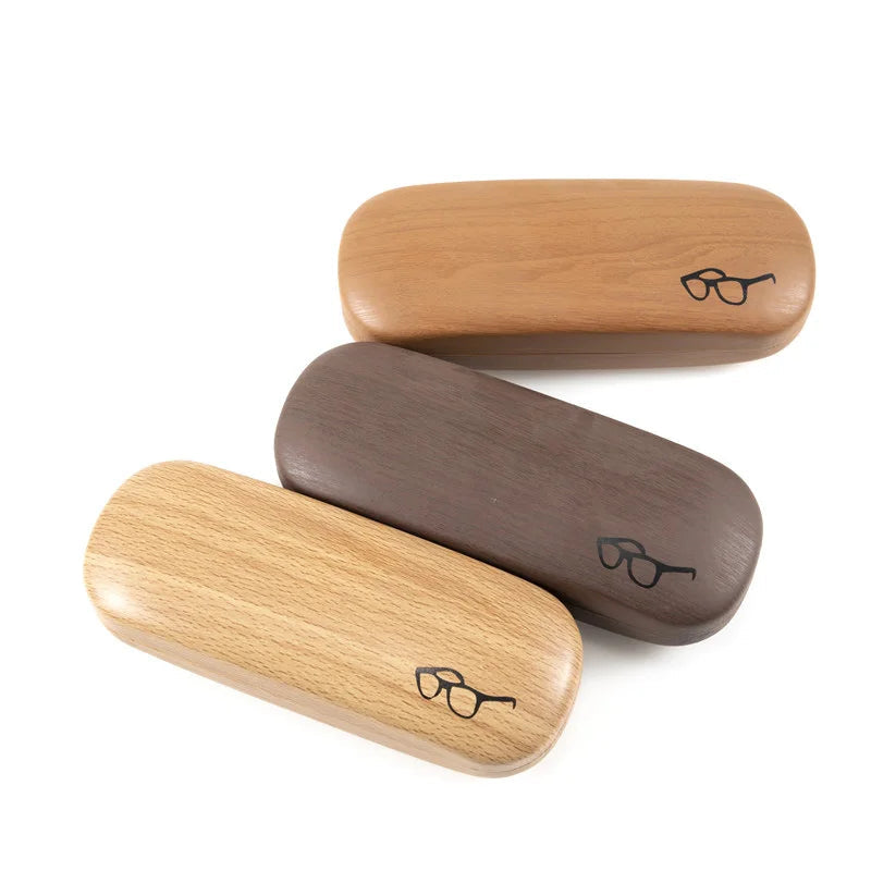 LOVINGFANG Wood Grain Hard Glasses Case - Portable Reading Spectacle Box for Men & Women