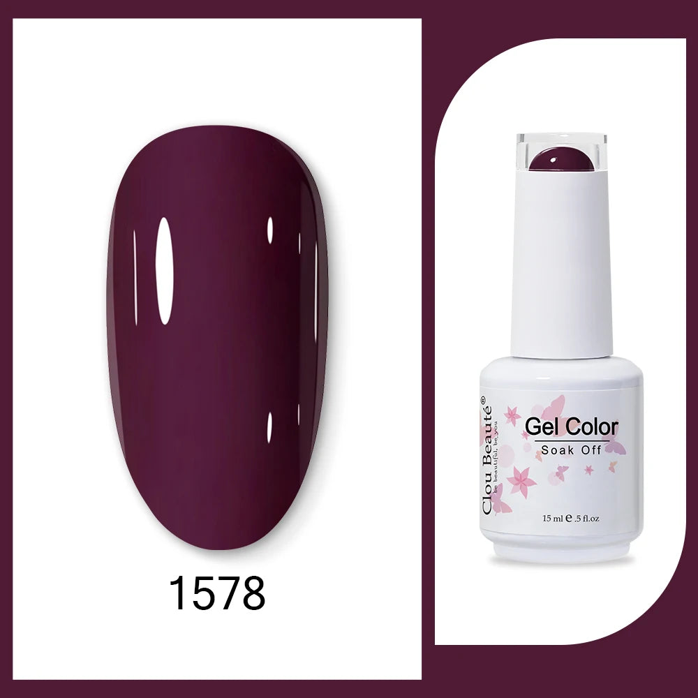 Clou Beaute 15ml HEMA & TPO Free Gel Polish - Army Green Organic Semi-Permanent Nail Art
