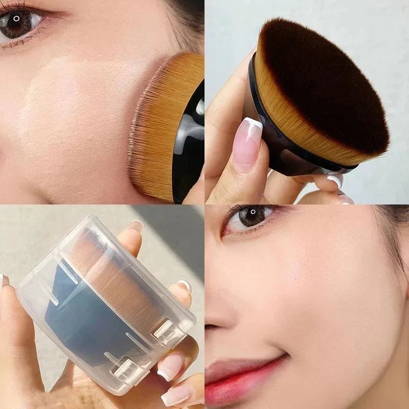 Professional Powder & Blusher Foundation Brush - Soft Wool Fiber, Available in 1-4 Pack