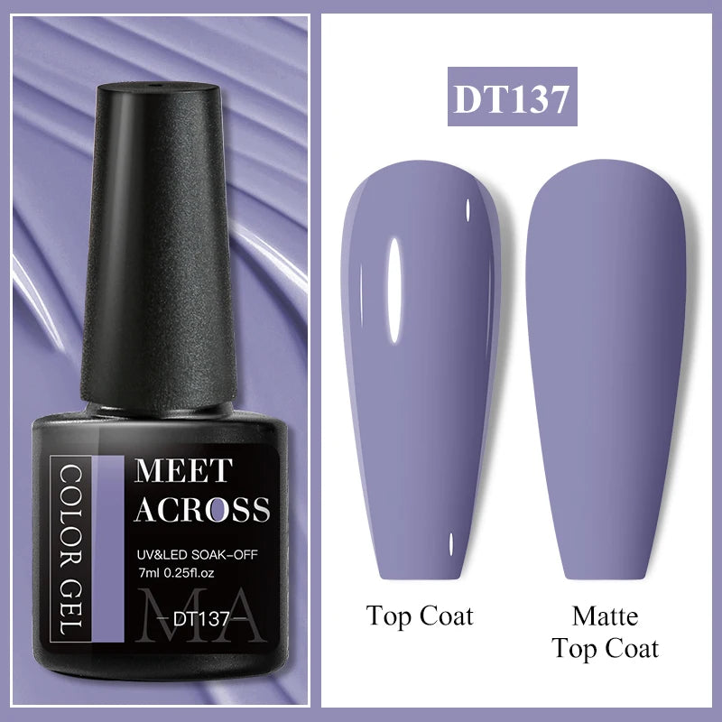 MEET ACROSS 7ml Wine Red Gel Polish - Long-Lasting French Style Nail Art Varnish