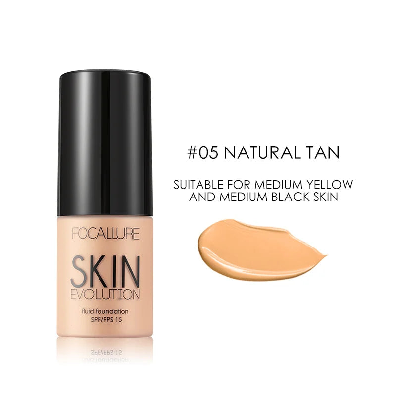 FOCALLURE Full Coverage Liquid Foundation Cream - Oil-Control Moisturizing Base