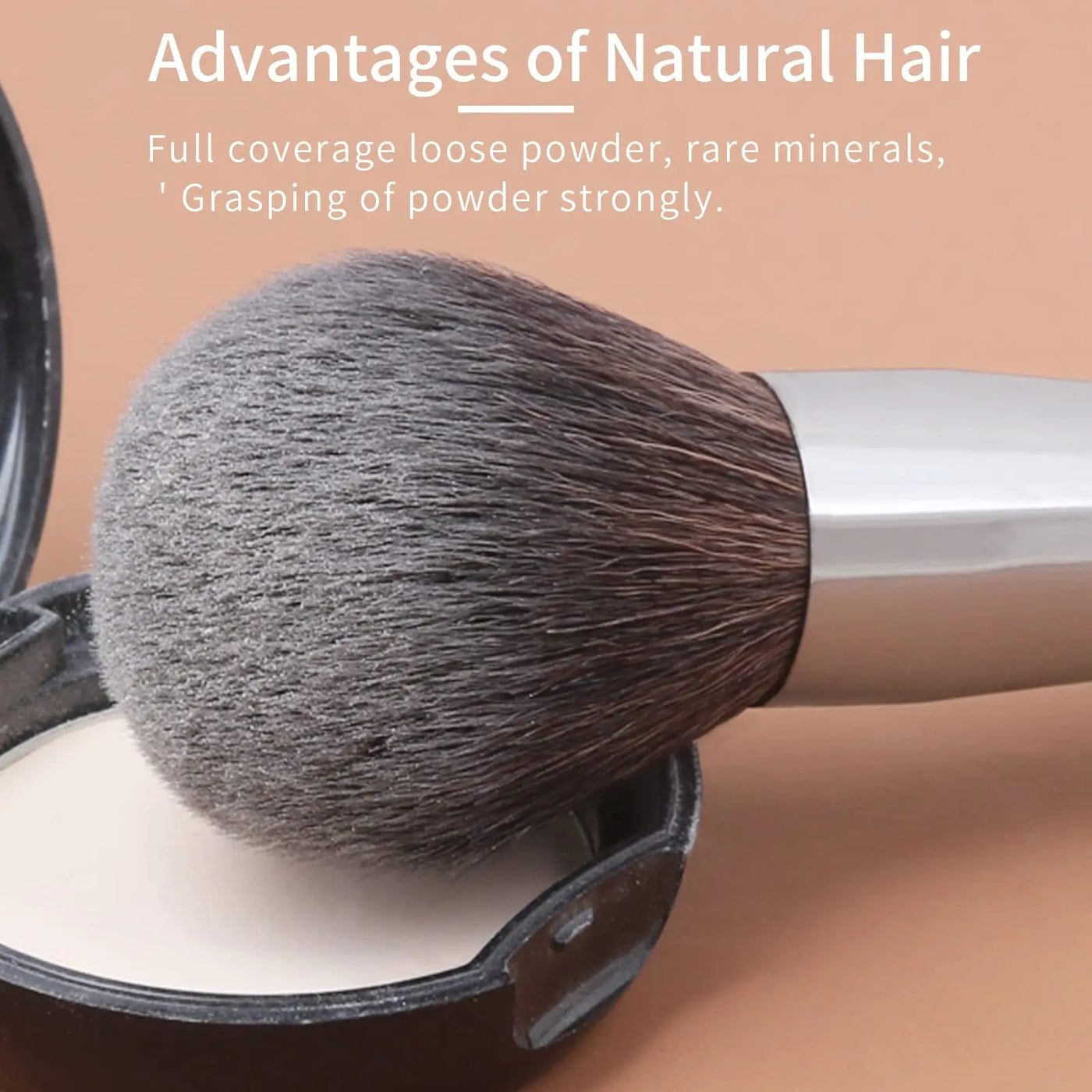 Natural Goat Hair Makeup Brush Set with Case - Professional Natural Bristle Brushes