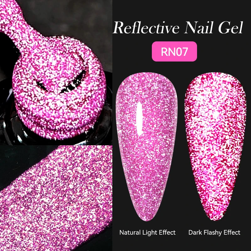 LILYCUTE 5ml Reflective Glitter Liner Gel - Champagne Sparkling Lines for French Nail Art