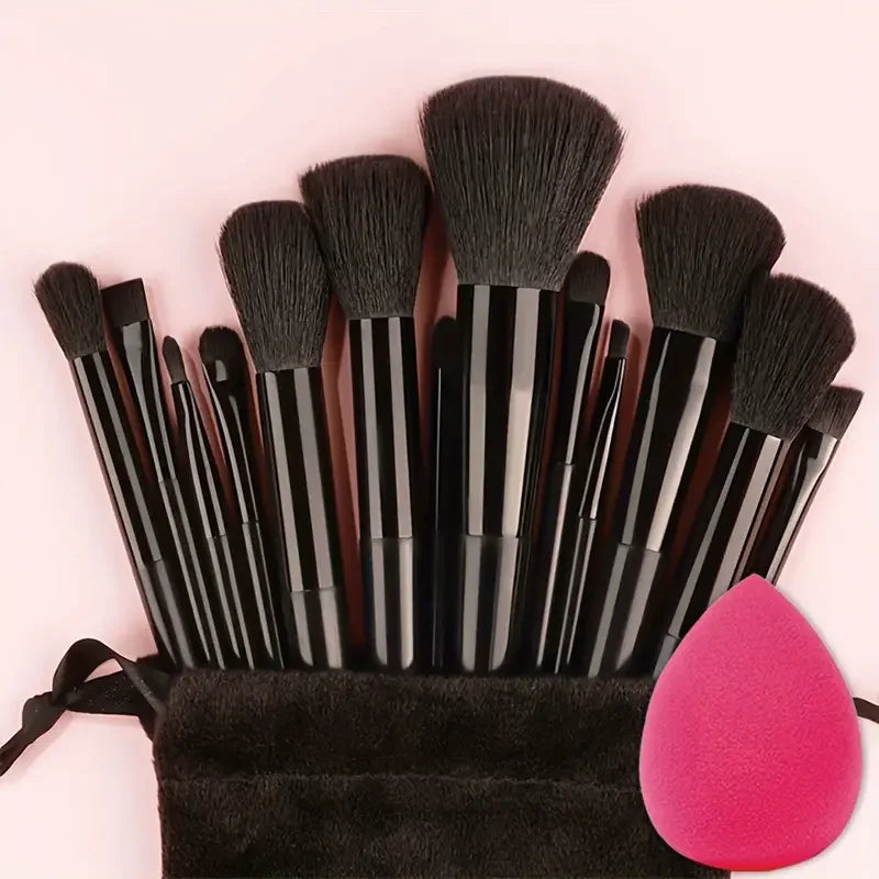 ZSRUNHUI 13-Piece Makeup Brush Set - Soft Fluffy Face & Eye Brushes for Foundation, Blush & Highlight