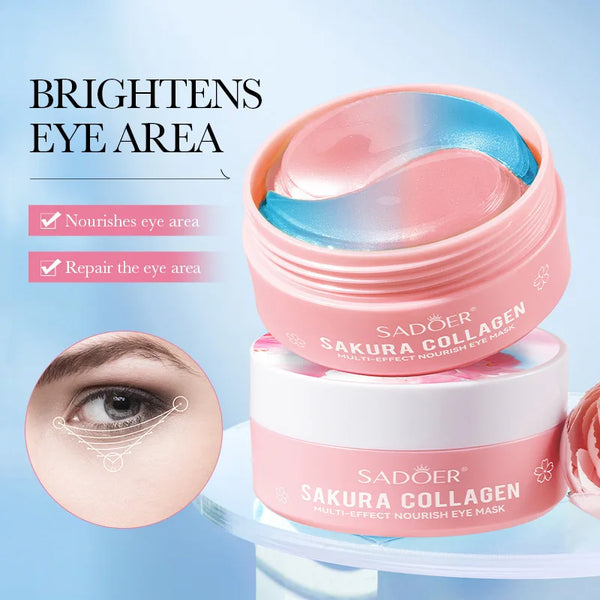 SADOER Sakura Eye Mask 60pcs - Anti Dark Circles, Wrinkle Removal & Moisturizing Patches