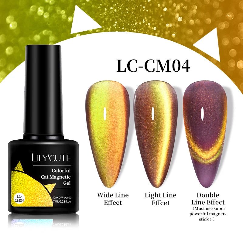 LILYCUTE 9D Cat Eye Magnetic Gel Polish 7ml - Iridescent UV/LED Soak-Off Nail Art