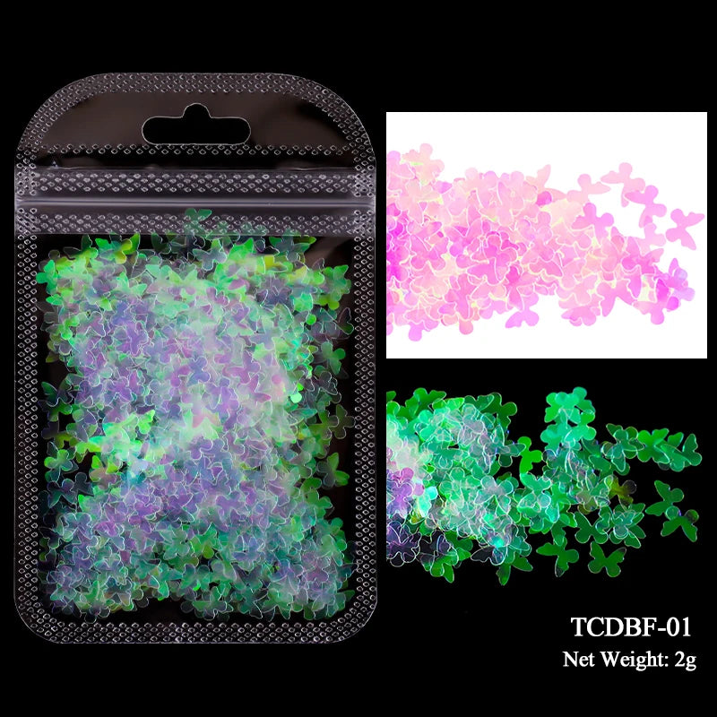 2g Holographic Nail Art Glitter Sequins - Laser Star Butterfly AB Paillette DIY Decorations