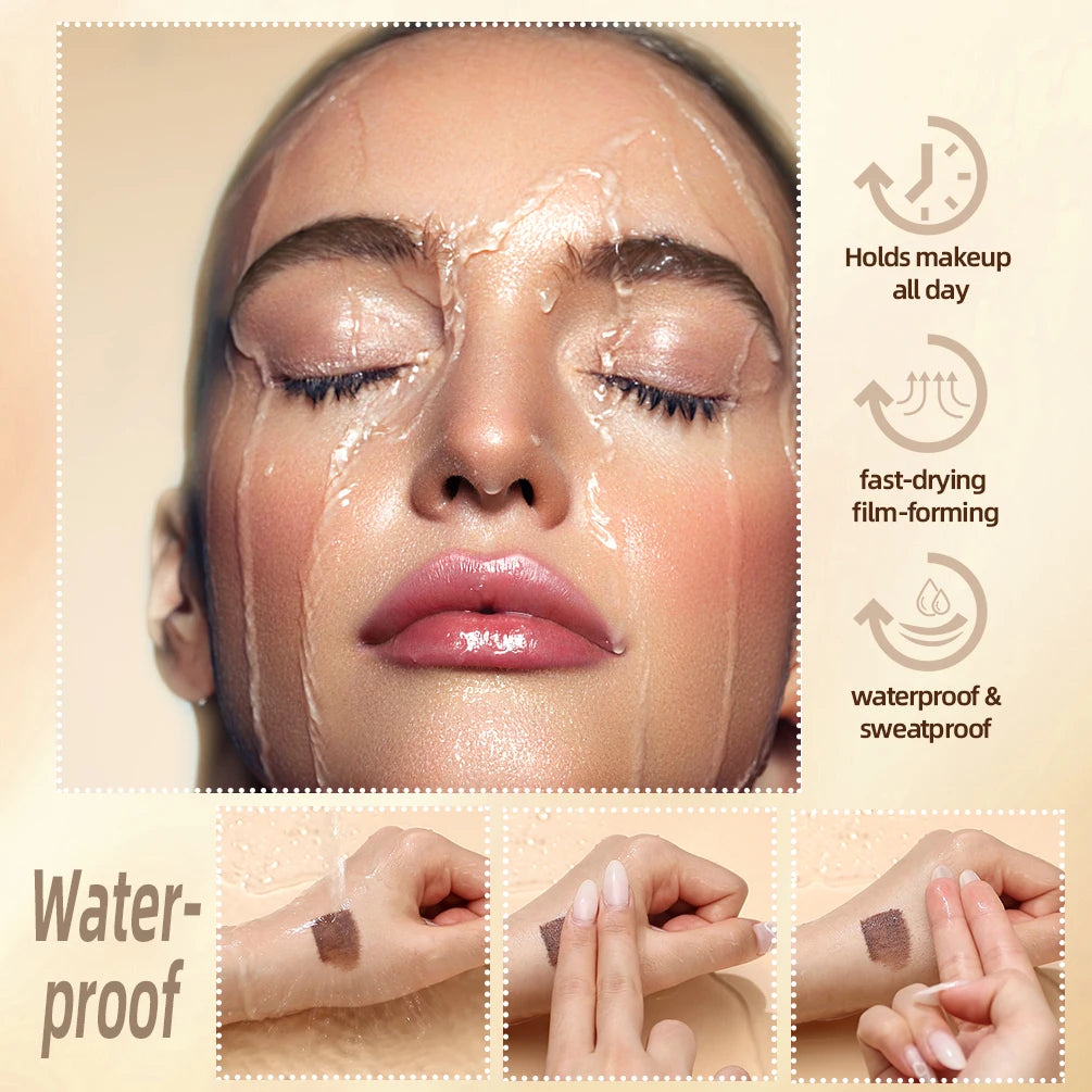 QiBest 4-Color Waterproof Eyebrow Mascara Gel - Long-Lasting Dye Cream with Brush