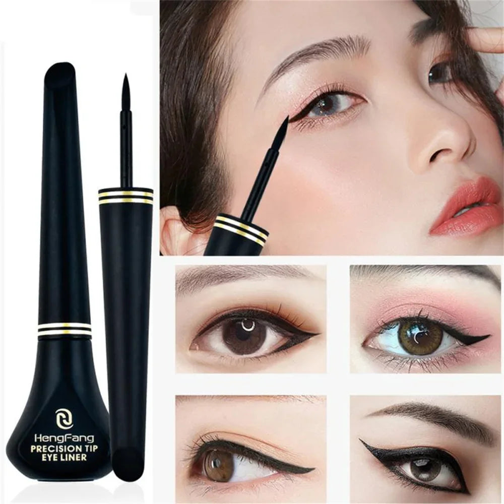 Natural Smooth Black Liquid Eyeliner - Waterproof, Quick-Dry, Non-Smudging Durable