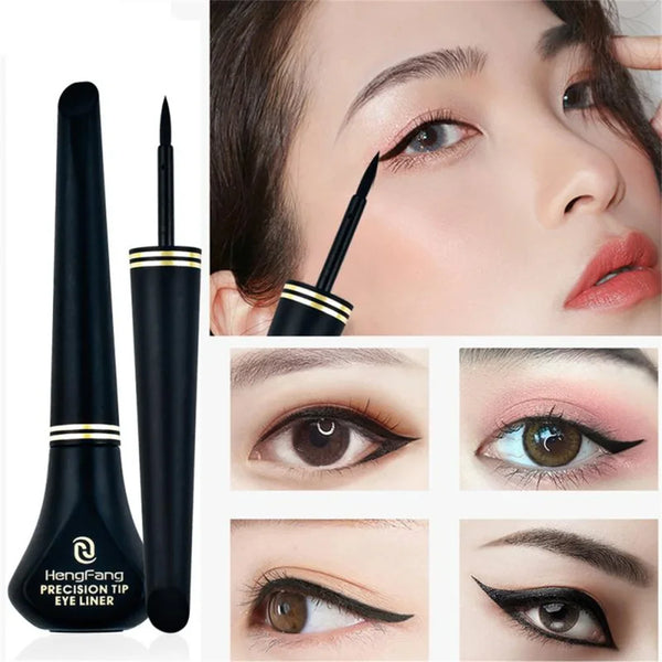 Natural Smooth Black Liquid Eyeliner - Waterproof, Quick-Dry, Non-Smudging Durable