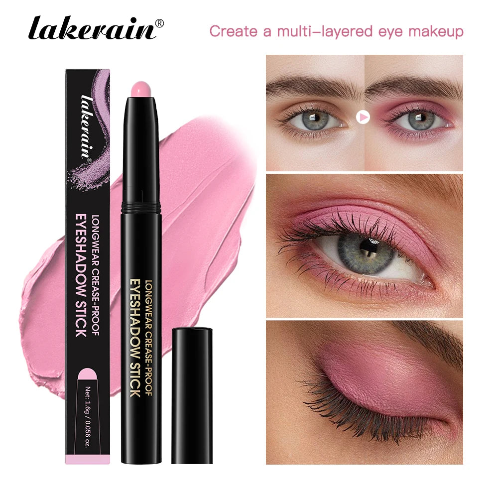 Lakerain 10-Color Matte Gradient Cream Eyeshadow Stick Set - Waterproof
