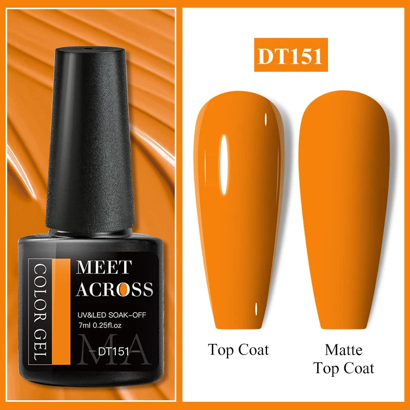 MEET ACROSS 7ml Wine Red Gel Polish - Long-Lasting French Style Nail Art Varnish
