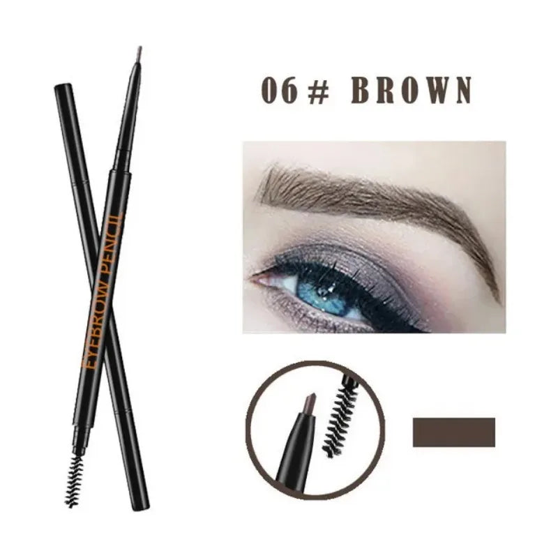 1.5mm Ultra-Fine Double-Head Eyebrow Pencil - Auto-Rotation Waterproof Natural