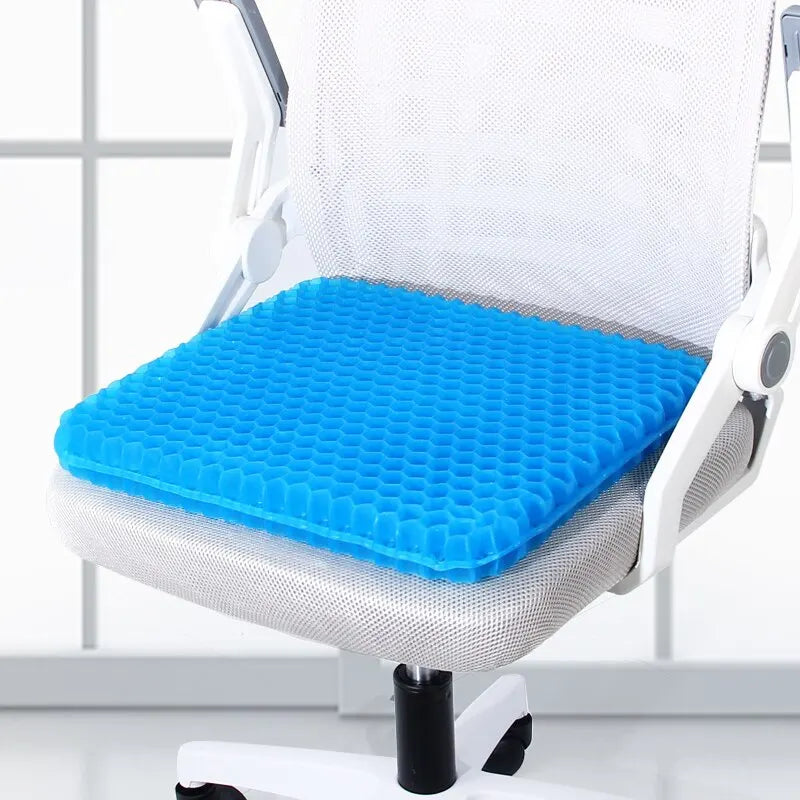 Honeycomb Gel Seat Cushion - Breathable Pressure Relief for Back, Tailbone & Office Use