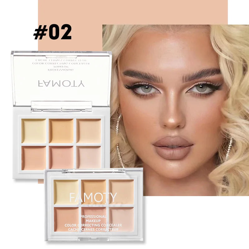 Moisturizing Multicolor Concealer Palette - Full Coverage Cream for Dark Circles & Acne