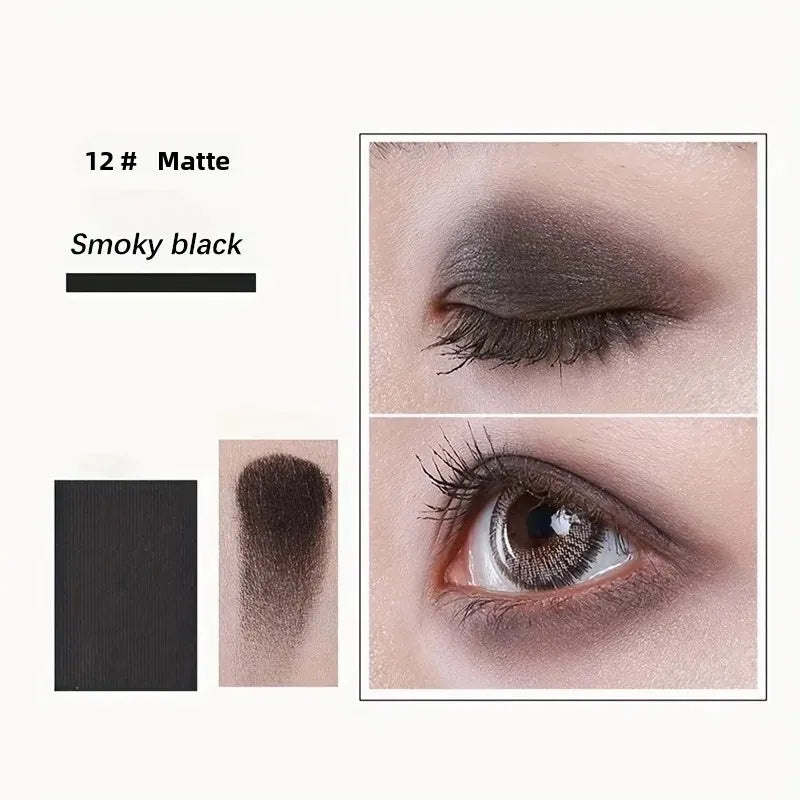 Professional 12-Color Eyeshadow Palette - Natural Shimmer & Matte Nudes for Makeup Artists