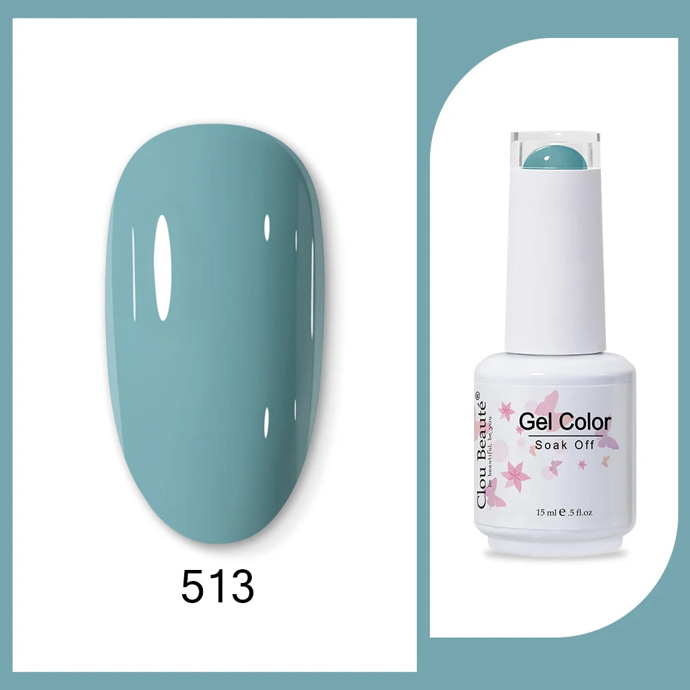 Clou Beaute 15ml HEMA & TPO Free Gel Polish - Army Green Organic Semi-Permanent Nail Art