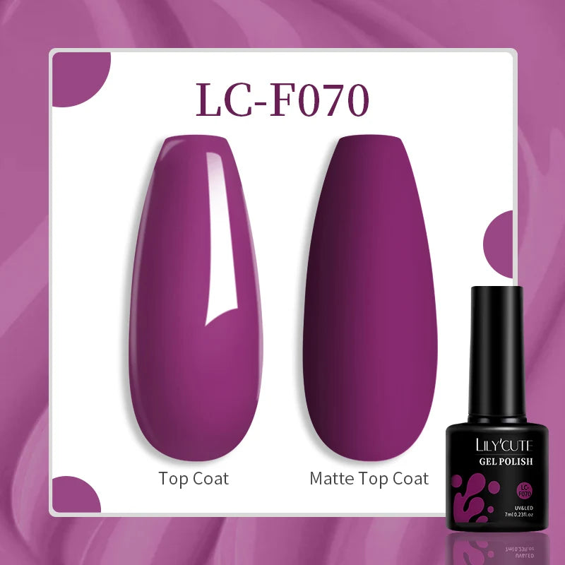 LILYCUTE 7ml Jelly Amber Dark Bloom Leopard Gel Polish - Semi-Permanent UV Nail Art